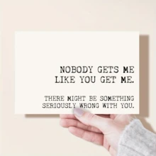1pc Humorous Greeting Card - "Nobody Gets Me Like You Get Me" - Versatile Paper Card For Him, Her, Any Occasion - Ideal For Valentine's, Birthday, Thank You - Christmas, Father's, Mother'S Day Card - one-size - View 2