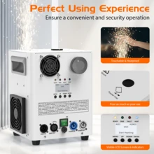 Máquina electrónica de chispas de 800 W con calentamiento por resistencia, máquina electrónica de chispas de llama fría con control DMX inteligente, máquina de efectos especiales para escenarios con control remoto inalámbrico, equipo de 3 canales para conciertos al aire libre, espectáculos musicales, presentaciones en vivo, bodas y fiestas. - Tipo de Enchufe B USA (110-127V) - Ver 4