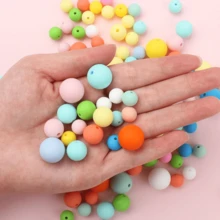 112/198pcs Fashion Round Silicone Beads Jewelry Making Kit - Multi-Color DIY Beading Craft Supplies, Stylish Decorative Beads For Necklaces Bracelets Keychains ID Badge Lanyards Bead Pens, Unisex Gift For Craft Lovers Students Office Workers (9mm/12mm/15mm Optional) - Silicone Round Beads - View 2