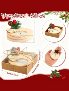 1 Set Christmas Candle Gift Box | Suitable For Family Gatherings, Parties, Couples Dates, Holidays And Birthday Celebrations, Christmas Decorations, Banquet Table Home Decor, Holiday Decorative Ornaments - Multicolor - View 2