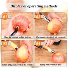 Premium Apples Corer Tool,Stainless Steel Fruit Core Remover With Sharp Serrature,Easy To Use For Apples Pears Bell Peppers
