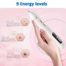 Skin Tag Remover Black Dots Blemish Laser Plasma Pen Mole Wart Eliminator Freckle Dark Spots Removal LCD Display 9 Levels - 白色 - 查看 4