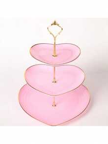 3-Tier Heart Shaped Cake Stand For Creative Wedding, Birthday Party, Candy, Dessert, Afternoon, High Tea ,Valentines Wedding, Birthday,Easter,Party Favors, Parties, Valentine'S Day, Black Valentine DAY, Valentines Wedding - Multicolor - View 1