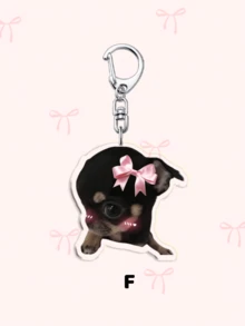 1个亚克力可爱吉娃娃脸钥匙扣：拳师犬钥匙扣/领结腊肠犬钥匙扣/趣味吉娃娃表情，可用作包包配饰、新奇礼物和粉丝礼物。适合送给男朋友、女朋友、家人、老师，也可作为派对礼物和狗狗主题手机装饰。 - 彩色 - 查看 17