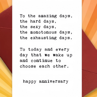 Anniversary Card For Him Her, Wedding Anniversary Card For Husband Wife, Happy Anniversary Card From Boyfriend Girlfriend, Continue To Choose Each Other