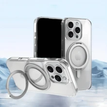 Compatible  16/15/14/13/12 Pro Max Plus Magnetic Macaron Phone Case, Shockproof Protection, Classic Mixed Transparent Phone Case - 無色 - 查看 2