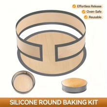 4pcs Reusable Non-Stick Silicone Baking Mat Set - Heat Resistant, For Cookies, Macarons, Bread, Pastries, Prevents Cake Sticking On Edges, Protects Cake Sides And Bottom, Suitable For Cheesecake, Macarons, Pizza Making