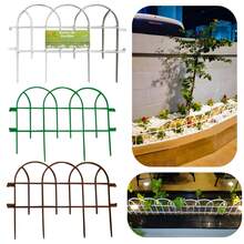 Kit Of 3 Roman-Style Plastic Garden Fences For Flowerbeds And Gardeners - Rust Brown - View 1