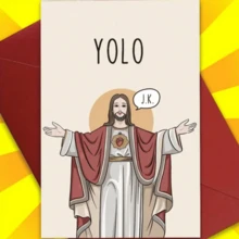 1张，趣味创意耶稣复活节贺卡，小型企业用品，感谢卡，贺卡，特色商品，礼品卡