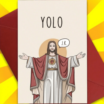 1 st, Roliga kreativa hälsningskort med Jesusmotiv, påskkort, småföretagstillbehör, tackkort, kort, ovanliga föremål, presentkort