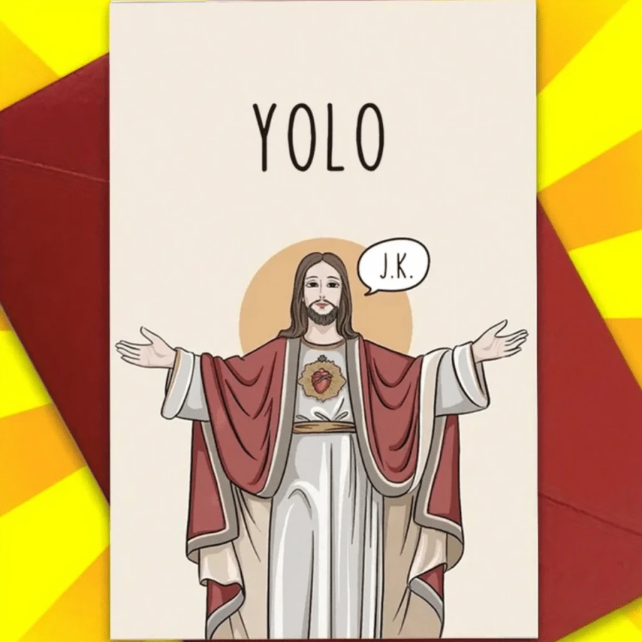 1张，趣味创意耶稣复活节贺卡，小型企业用品，感谢卡，贺卡，特色商品，礼品卡