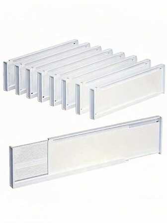 8 piezas Divisores de cajón, Divisores de cajón ajustables para ropa, Organizador de cajón de cocina expandible, Separadores de armario de plástico para ropa de bebé, 3,35" de alto, 10,91-20,67", instalado con cinta adhesiva por ambos lados, decoraciones de otoño, decoración de festival, decoración de habitación, decoración del hogar, decoración de otoño, decoración de dormitorio