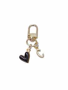 Personalisierter schwarz-herzförmiger Buchstaben (A-Z) Anhänger aus Legierung, geeignet als Schlüsselanhänger, individueller Taschenanhänger oder Handyzubehör-Geschenk. Perfekt für Geldbörsen und Handys von Frauen und ein tolles Geschenk für Freunde, Familie oder Freundin. Kann auch als Outdoor-Accessoire, Partyfavour, Souvenir, Autodekor oder Geschenk für Mädchen oder Valentinstag verwendet werden. - Verschiedenfarbig - Übersicht 15