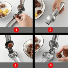 1/2件装不锈钢坚果剥壳器 - 适用于栗子、贝类、坚果的剥壳和开壳，适合房车露营 - 耐用不锈钢设计