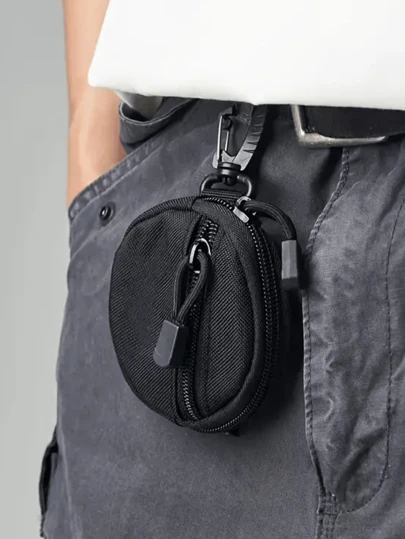 Bolsa redonda multifuncional para exteriores para mujeres y hombres, monedero portátil y resistente al agua, protector de auriculares, bolsa colgante mini para cinturón, bolsa de herramientas para deportes al aire libre, accesorios esenciales de viaje, accesorios de ciclismo