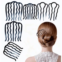 6 件装金属发梳侧梳发叉夹发夹，适用于盘发、丸子头等发型，U 型发梳，复古发型发饰，休闲丸子头造型发夹，学生用品，头部饰品