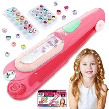 Hair Gem Stamper Kit, Bling Hair Jewels For Girls Toys, Hair Styling Tool With Reusable Shining Diamonds, Christmas Birthday Gifts Toys For Girls, Christmas Stocking Stuffers For Kids (Colours And Details Are Random) - Pink - View 13