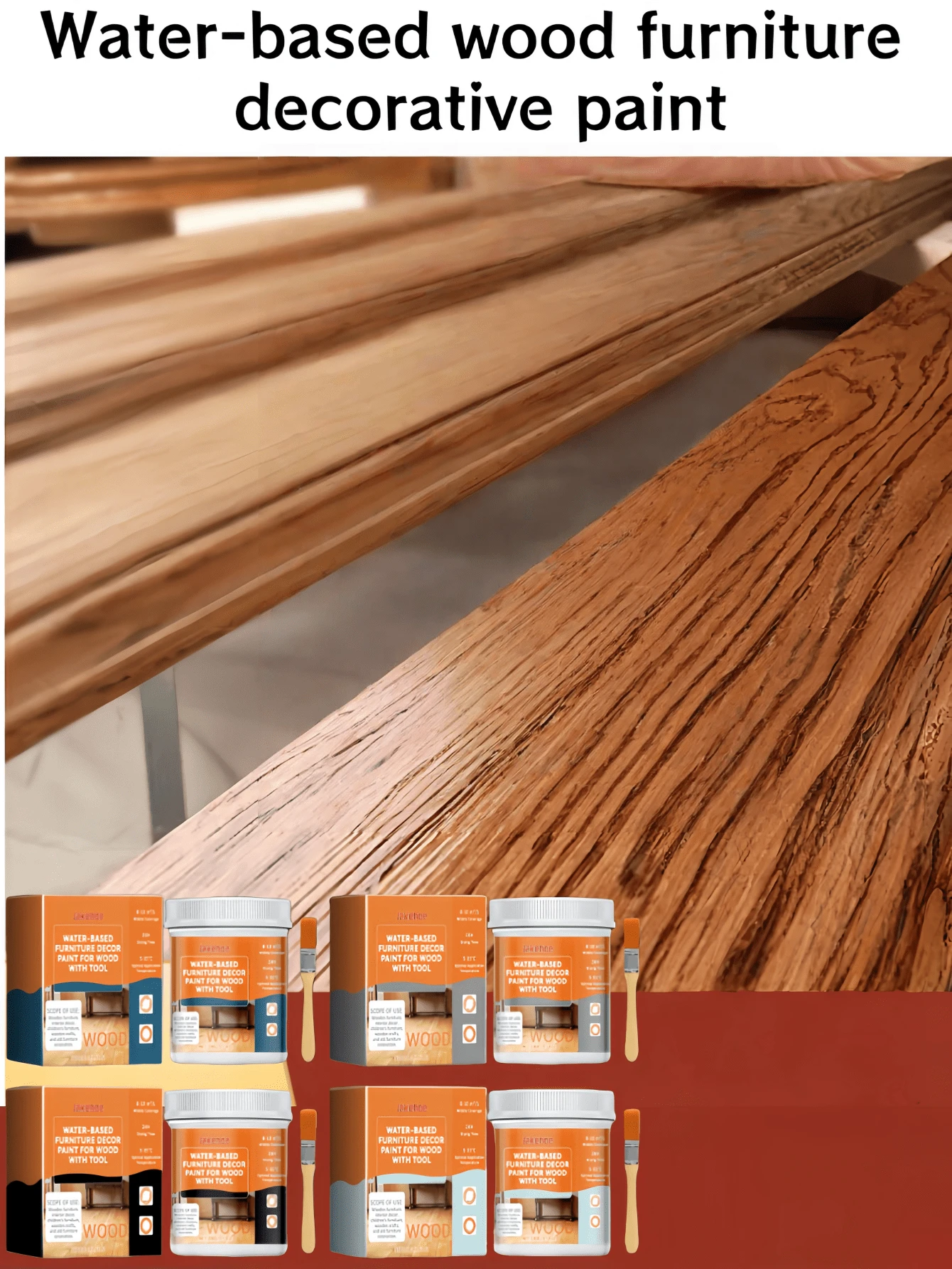 Pintura decorativa para muebles de madera a base de agua, pintura de madera a base de agua de colores para renovar y reacabar puertas de madera, muebles y ventanas - Multicolor - Ver 1