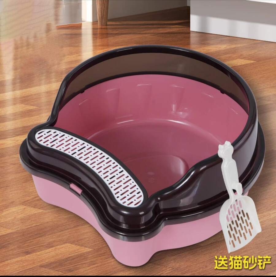 Arenero para Gatos Grande Semi Cerrado | Caja de Arena Antisalpicaduras y Antiodor 45*23*17 cm - Rosa - Ver 1