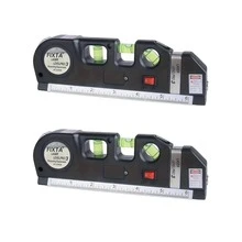 1 件激光水平尺，带双刻度的精密激光水平仪，多用途激光水平线工具，用于精确的现场标记，适用于建筑装修、木工安装、家居 DIY、机电设备安装、勘测和测量