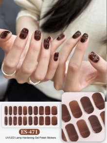 圣诞万圣节EMI水晶凝胶美甲贴，透明底胶，20片凝胶美甲贴纸，需配合UV灯使用，沙龙品质，持久耐用，ES20跨境批发单件直发，与红皮书美甲贴纸同款，指尖美甲贴纸