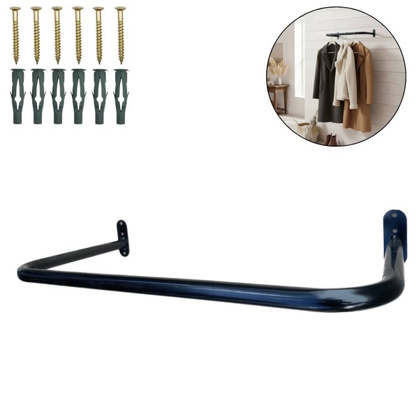 Arara Cabideiro 60cm Fixação De Parede Aço Reforçado Estilo Moderno Para Roupas Organização Closet Loja