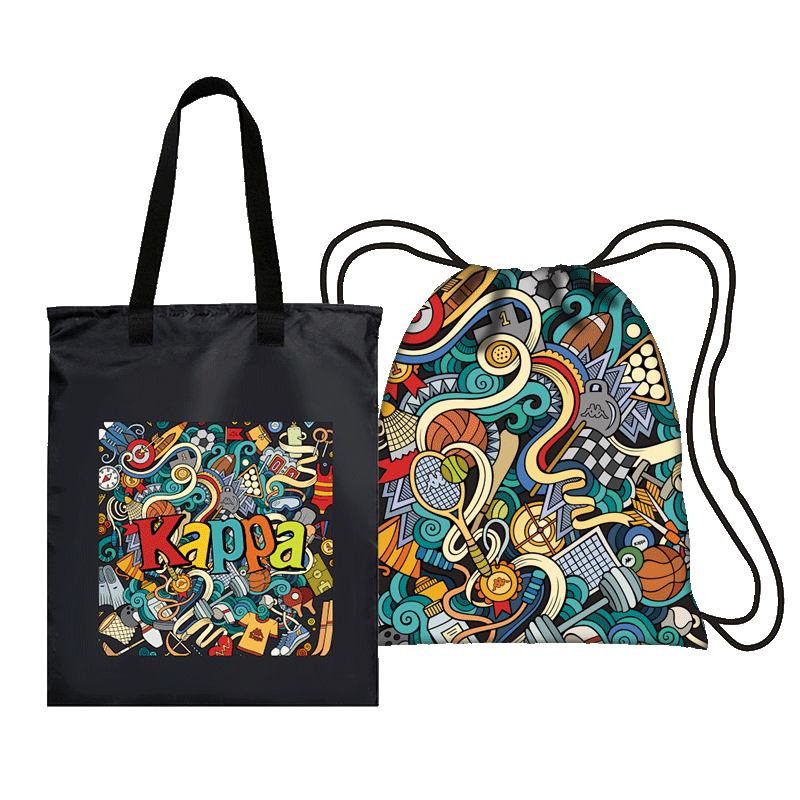 Kappa Bolsa reversible K0AZ8GX01 con cambio de dos maneras, tela duradera, revestimiento repelente al agua, diseño bicolor, plegable para un almacenamiento conveniente, adecuada para diversos escenarios como deportes y viajes diarios.