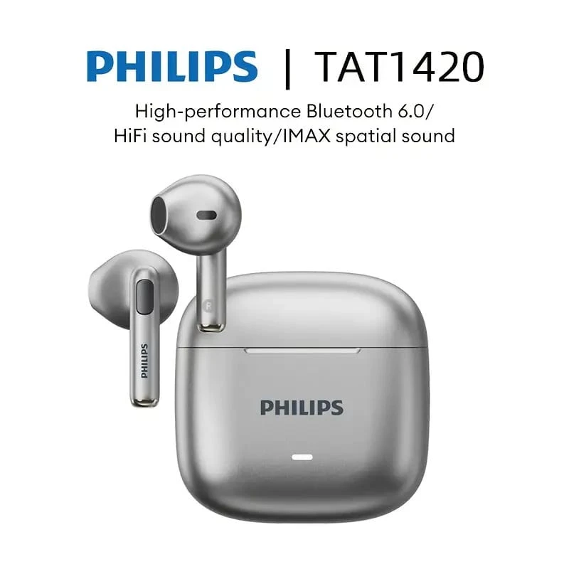 PHILIPS 飞利浦新款蓝牙6.0无线耳机，降噪麦克风，持久舒适，适用于办公、学习、游戏等多种场合，兼容智能手机/平板电脑（官方认证） - 升级超长续航