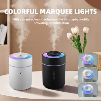 1pc Indoor Aromatherapy Mist Humidifier, Bedroom LED Colorful Aromatherapy Lamp Decorative Lamp, Nano-Level Spray, Long-Lasting Operation, USB Power Supply, Suitable For Travel, Office, Bedroom And Car
