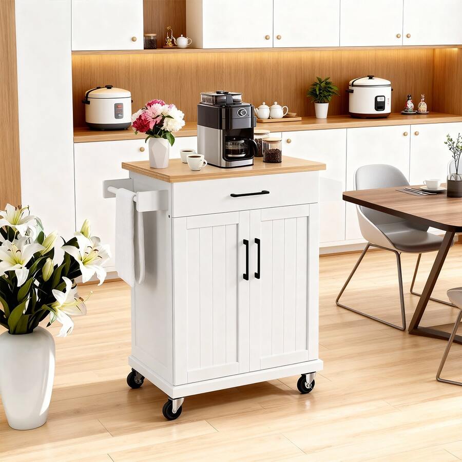 Storage Islands & Carts - White - View 1