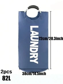 大号可折叠洗衣篮，独立式高款洗衣篮，可折叠洗衣篮，适用于宿舍、家庭、旅行（多种颜色可选），牛津布脏衣收纳篮，便携式可折叠脏衣收纳袋 - 彩色 - 查看 19