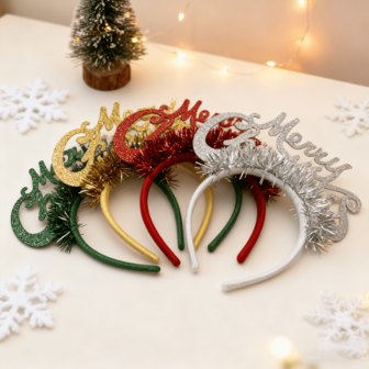 1 件圣诞快乐字母头带、派对装饰头饰、照片道具