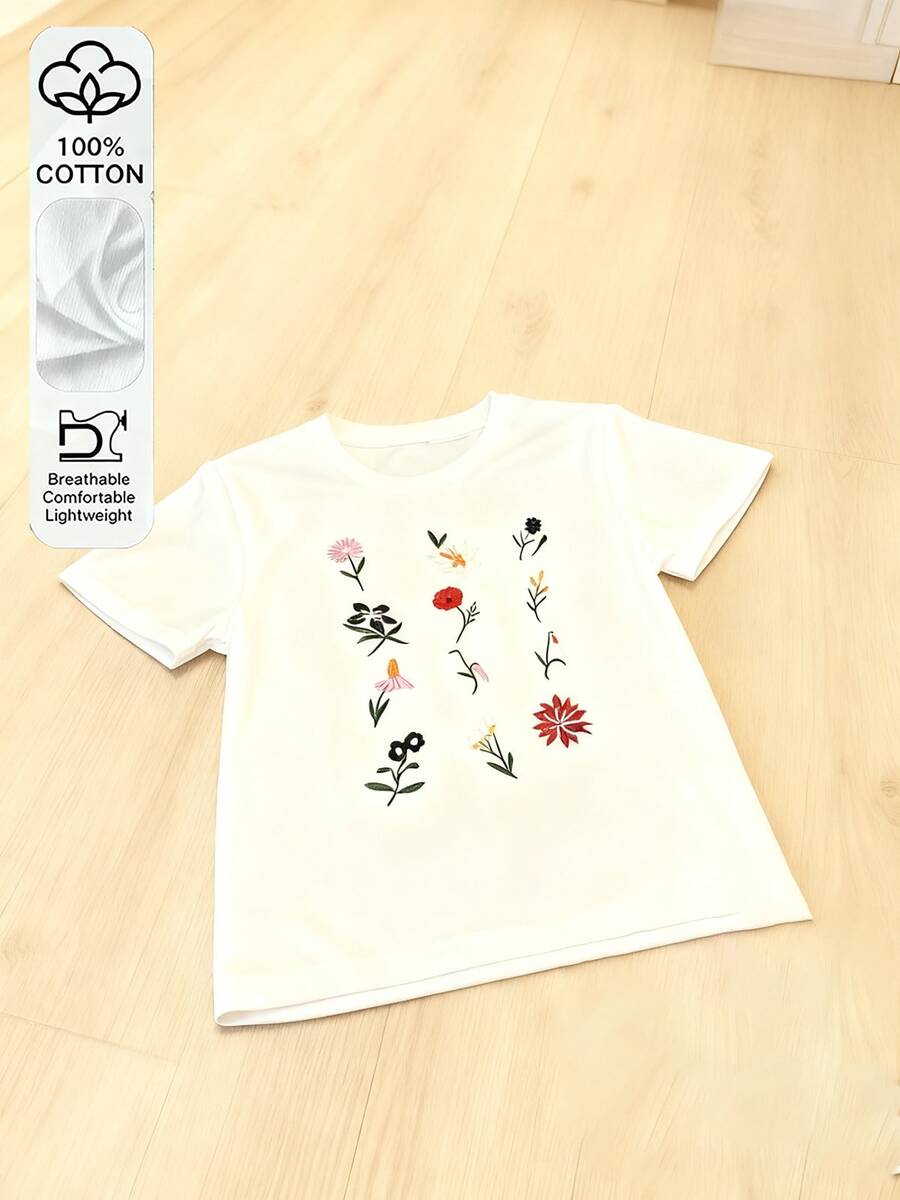Playera de Mujer 100% Algodón Puro 180 g - Suave Transpirable y Resistente, Versátil para Uso Diario y Salidas Informales, 1 Unidad Duradera con Corte Cómodo Ideal para Primavera Verano Otoño - Blanco-1 - Ver 1