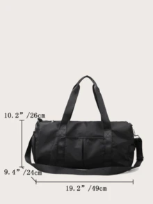 Large Capacity Waterproof, Solid Black Duffel Bag With Shoe Compartment & Wet Dry Separation Pockets, Suitable & Gym Sports Traveling Bag Travelling Organizer Outfit Airport Clothes Stuff Luggage Bag Christmas Gift Ideas Women Girls Xmas Gifts For Mum Birthday Gift Mom Friend Gym Bag Sport Bag Training Pack For Vacation Holiday Thanksgiving Day Thank You Gifts For Suitcase Overnight Bag Duffle Bag Weekend Bag For Luggage Carry On Bag College Bag Luggage Bags Weekender Bag Hospital Bag Winter - 黑色 - 查看 4