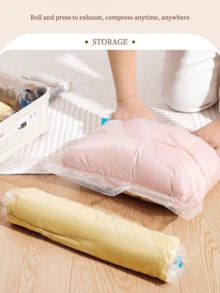 旅行压缩袋 - 免真空节省空间 - 蓝色旅行必备背包行李轻便收纳袋、压缩袋、旅行衣物压缩袋 - 彩色 - 查看 4