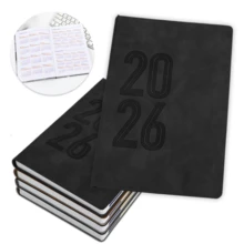1 pieza Agenda 2026 Diaria Planificadora Ejecutiva Organizadora,1 página por día con pestañas mensuales codificadas por color, incluye plantillas de estudio/trabajo, agenda y calendario anual. Cuaderno minimalista de productividad para la gestión del tiempo y el seguimiento de objetivos.para Oficina, Útiles Escolares, Vuelta al Colegio - Negro - Ver 12
