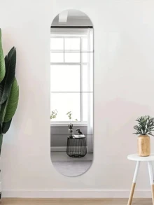 Wall Mounted Mirror, Adhesive Dressing Mirror For Bedroom, Dorm, Wardrobe, Full Length Frameless Wall Mirror For Women - Silver - View 5