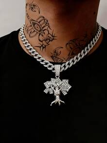 1件嘻哈旋转美元符号吊坠项链，配20英寸链 - 金色锌合金男士首饰，派对/音乐节礼物，全年佩戴，派对配饰，首饰，奢华光泽饰面 - 可旋轉美金吊墜項鍊 - 查看 15