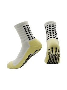 1 Pair Unisex Football/Soccer Socks, Anti-Slip Friction Breathable Mid-Calf Sports Training Match Socks