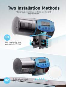 200ml/6.76oz Automatic Fish Feeder With Display Screen And Timer, Suitable For Small, Medium Fish Tanks And Large Aquariums - Multicolor - View 8