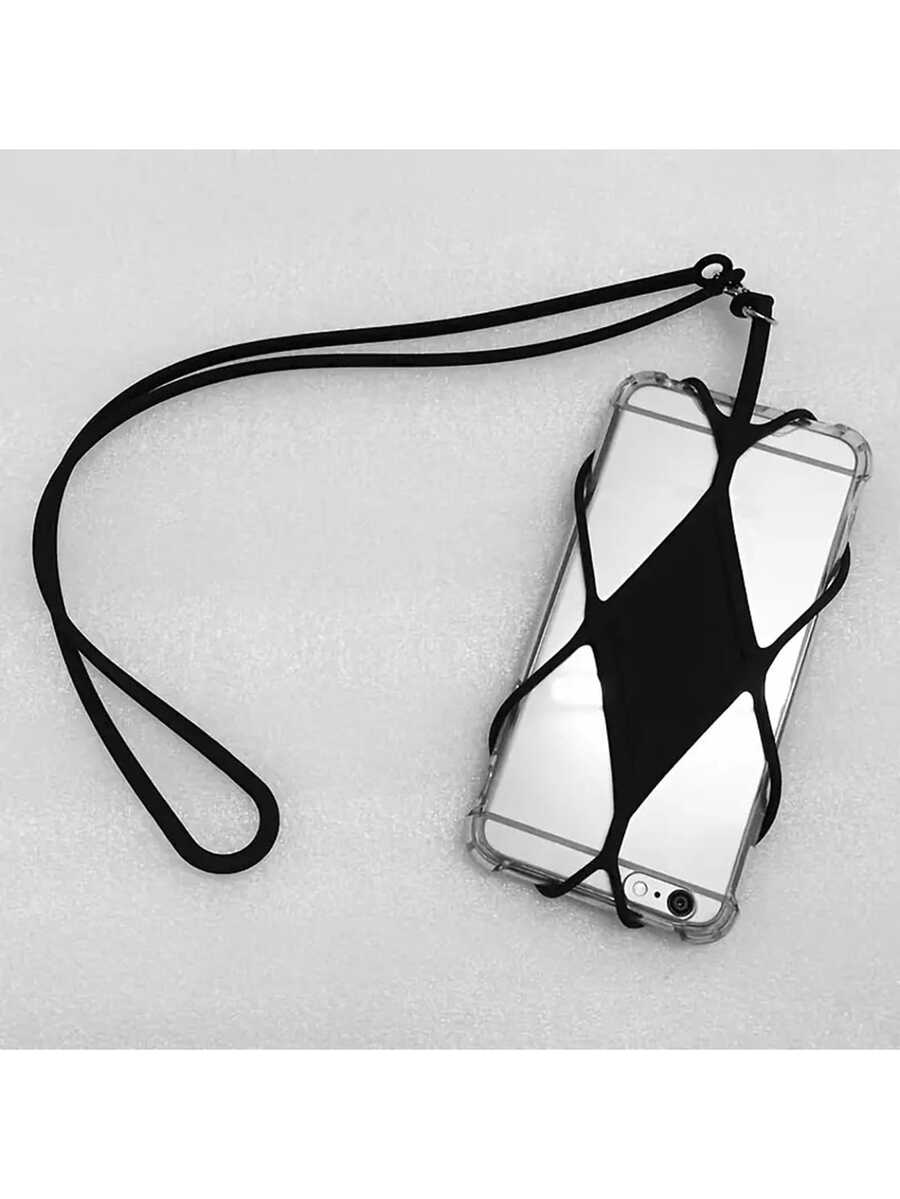 1pc Silicone Neck Strap Adjustable Cell Phone Lanyard