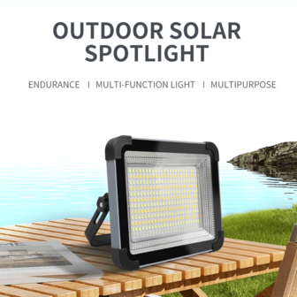 1 st soldriven LED-strålkastare, utomhusnödbelysning uppladdningsbar multifunktionell bärbar långvarig uppladdningsbar handhållen strålkastare