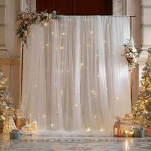 2pcs/4pcs Tirai Luar Ruangan Semi-Transparan Gaya Klasik - Kelambu Anti Nyamuk Poliester Rajut, Cocok Untuk Teras, Gazebo, Pergola - Desain Kantong Tiang, Transparan, Bernapas, Tanpa Lapisan - Kombinasikan Beberapa Bagian, Ideal Untuk Penggunaan Musim Panas - Putih - View 14