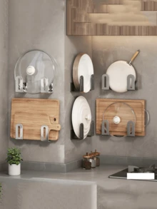 1/2 piezas Estante de almacenamiento de pared, adecuado para enrutador, módem WiFi, decodificador, gestión de cables, exhibición de joyas, organizador multifuncional ahorra espacio con adhesivo - Multicolor - Ver 4