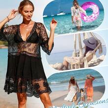 Bodys, vestidos, bañadores, pareos, tops de bikini, camisetas de tirantes y faldas de encaje sexys para mujer, perfectos para vacaciones y looks eróticos. - Negro - Ver 6