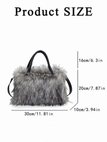 Women's Fuzzy Tote Bag Furry Shoulder Bag Large Plush Top Handle Purses Winter Women's Shoulder Handbags Fluffy Handbags Cute Soft Fluffy Purse Furry Bag Crossbody Bag With Shoulder Strap For Sending Friends Shopping, Dating, Thanksgiving Dinner Purse Shopping Working - Multicolor - View 11