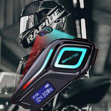 1/2 piezas Casco de motocicleta 2 en 1 con auriculares inalámbricos, radio FM estéreo, intercomunicador inalámbrico, manos libres, cancelación de ruido, batería de litio recargable, carga tipo C, negro, comunicación para motocicleta | Equipo de motocicleta moderno | Auriculares duraderos - 1 - Ver 10