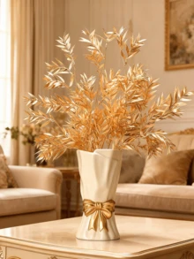 这款饰有蝴蝶结的白色树脂花瓶是家居装饰的绝佳之选。它是一款大型波西米亚风格花瓶，非常适合摆放在架子、桌子或客厅中。无论是在客厅、婚礼还是家庭办公室，它都是室内装饰和节日庆典的理想之选，也是一份优雅的礼物。 - 彩色 - 查看 11