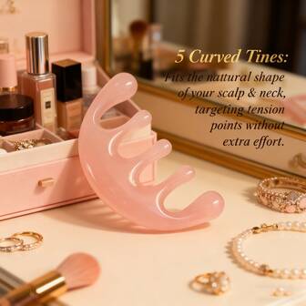 1 pieza Cepillo masajeador de cabeza de material de resina y piedra, herramienta de masaje facial portátil multifuncional para uso en el hogar y el salón, unisex