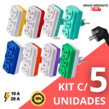 Kit Of 5 Benjamin T Central Colorful Universal Plug Adapters With 3 Inputs (10A And 20A) For Home And Business Use. - 5 Units - View 7